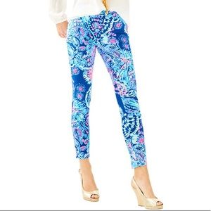 Lilly Pulitzer Blue and Pink Patterned Pants